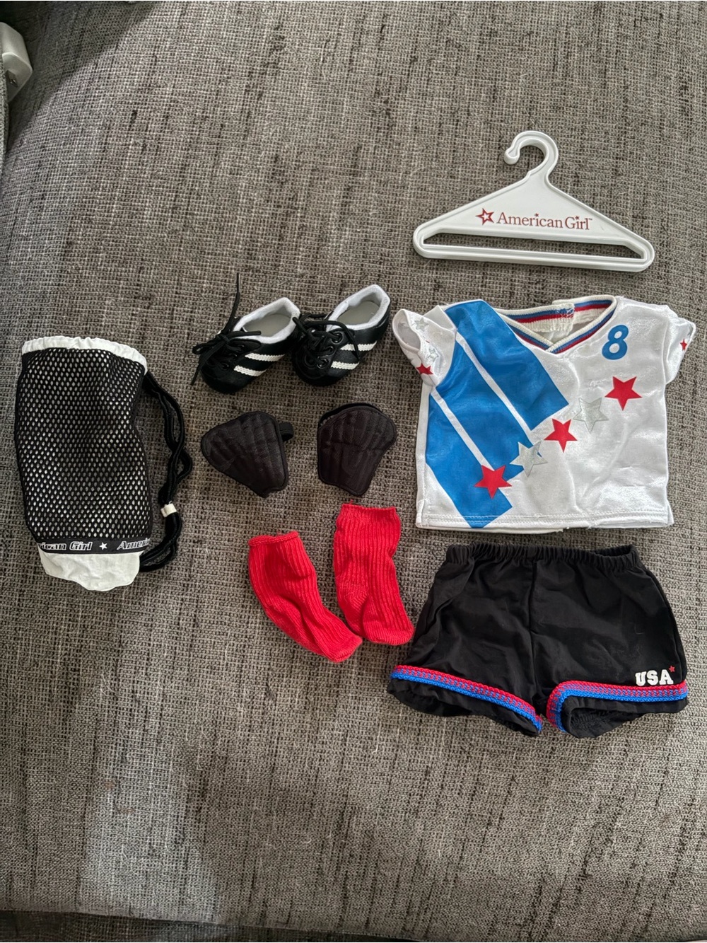 American Girl Doll Soccer Outfit Bag Accessories